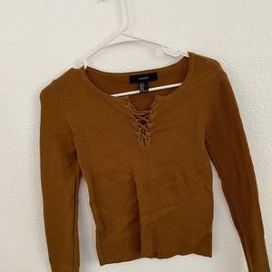 Brown long sleeve top